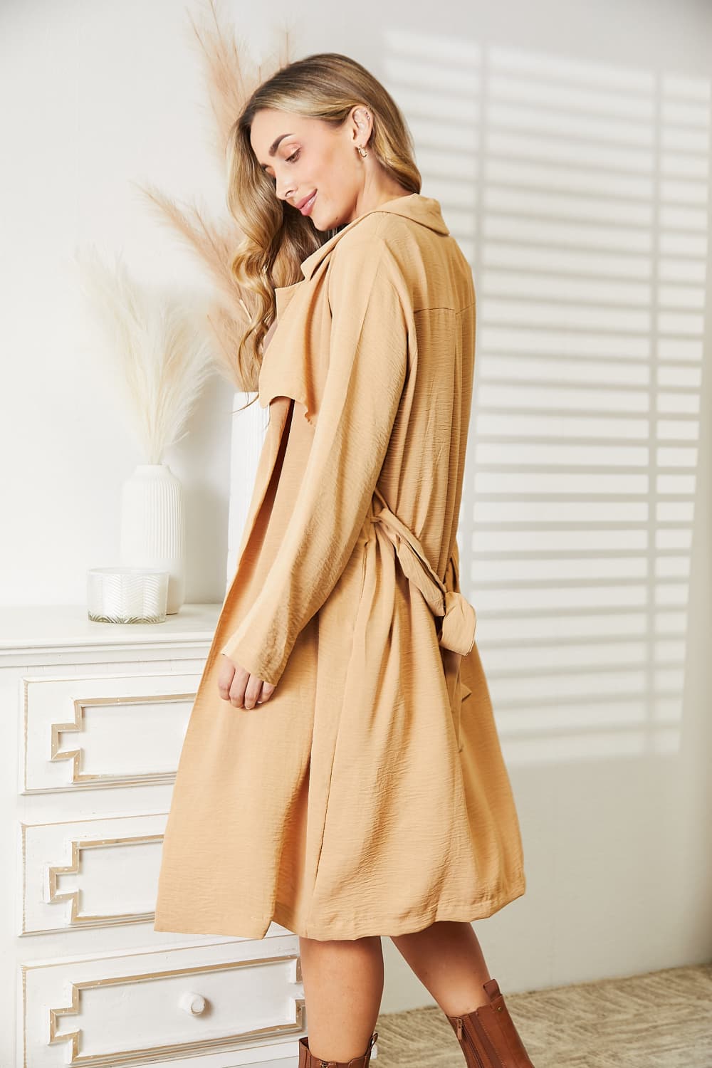 Culture Code Full Size Tied Trench Coat with Pockets (T) Mischa Lottie