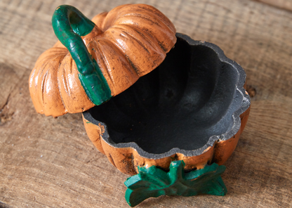 Cast Iron Mini Pumpkin Trinket Box