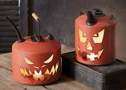 Carved Pumpkin Oil Can Luminary
