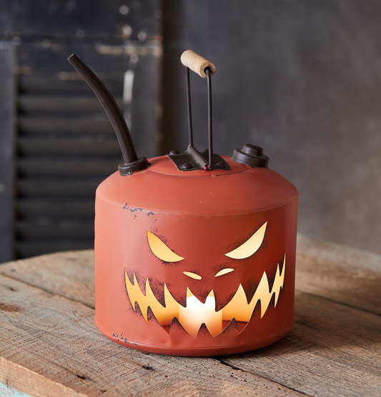 Carved Pumpkin Oil Can Luminary