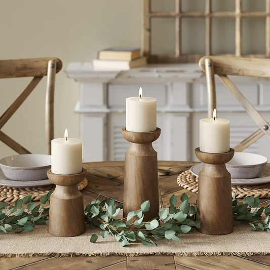 "Timbria lll Collection" Solid Wood Candle Holder
