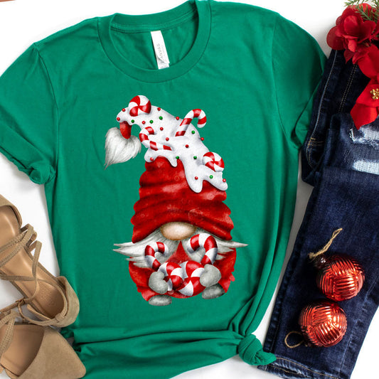 Candy Cane Gnome Graphic Tee