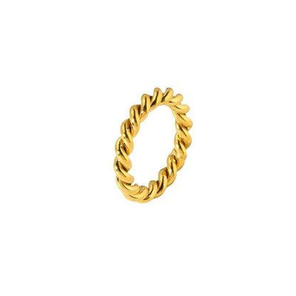 18K Gold Plated Woven Twist Ring (With Box)