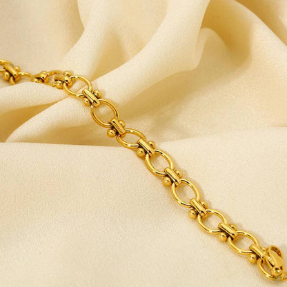 Gold Plated O-Shaped Chain Bracelet (With Box)