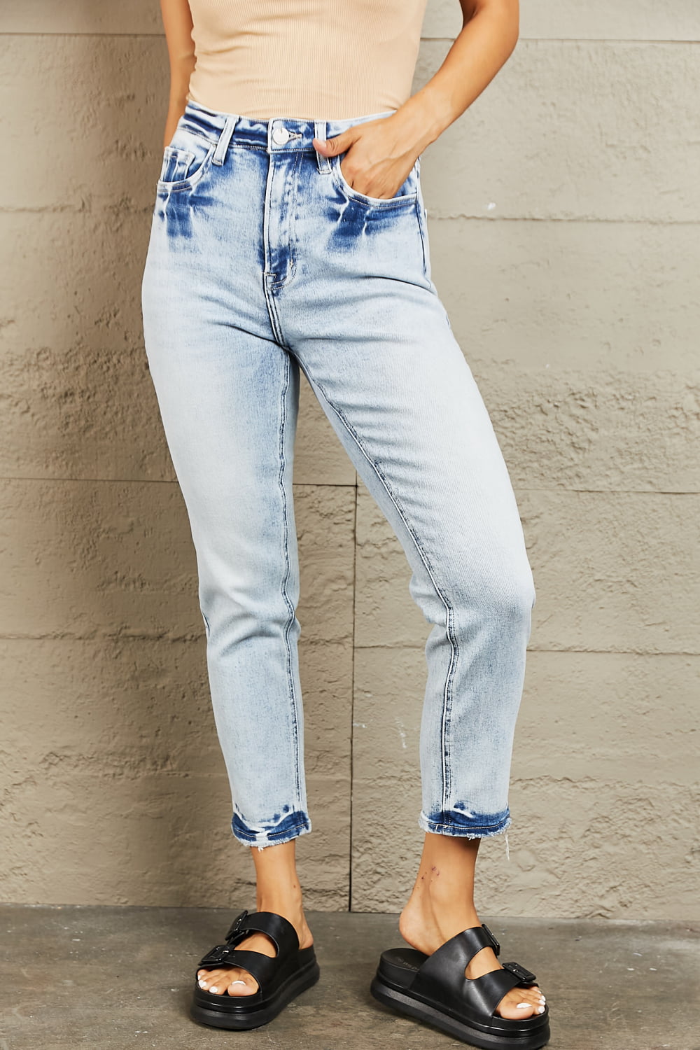 BAYEAS High Waisted Accent Skinny Jeans (T) Mischa Lottie
