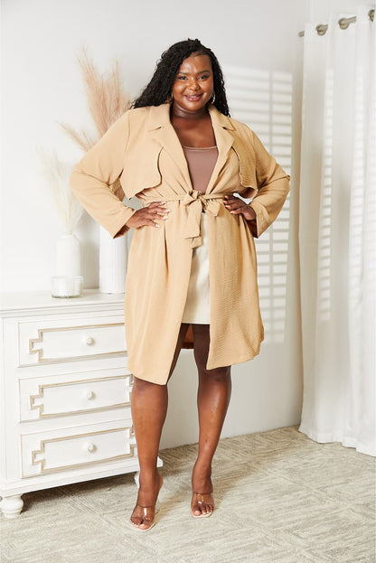 Culture Code Full Size Tied Trench Coat with Pockets (T) Mischa Lottie