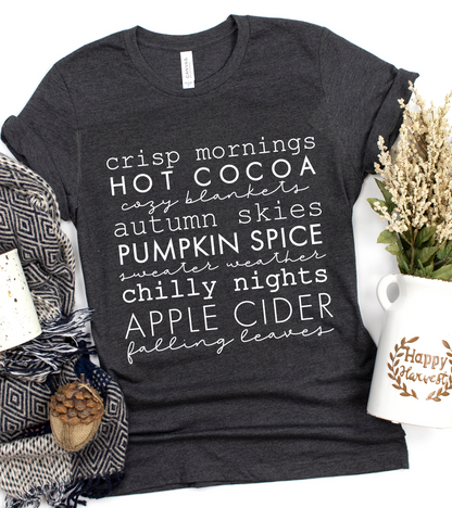 FUN FALL WORDS (BELLA CANVAS T-Shirt) (K) Mischa Lottie