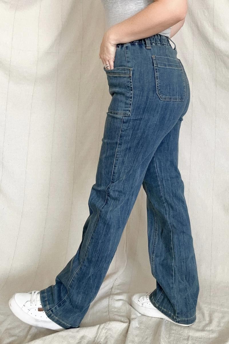 Judy Blue High Waist Elastic Waist Vintage Straight Jeans