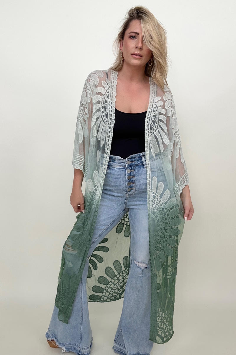 Leto Ombre Bohemian Lace Kimono (K) Mischa Lottie