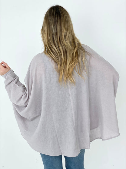 Easel Textured Cotton Linen Oversized Top (K) Mischa Lottie