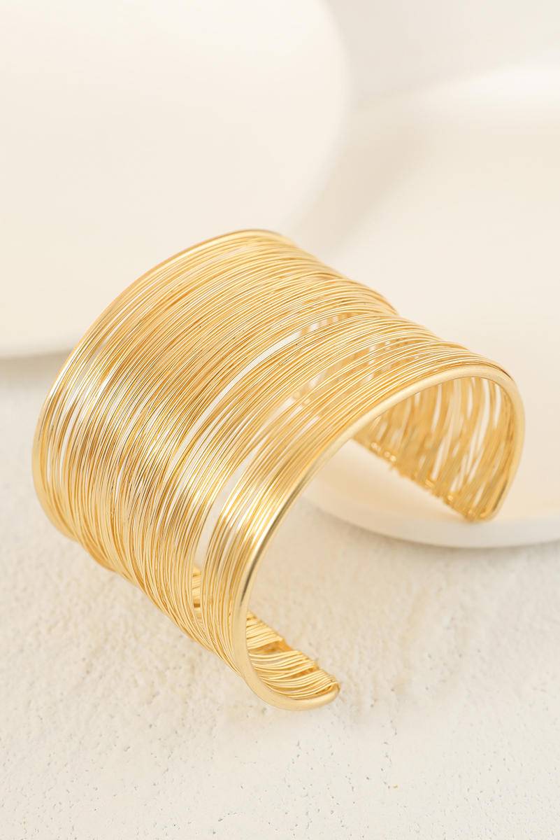 Gold Open Wire Bangle Bracelet