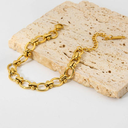 Gold Plated O-Shaped Chain Bracelet (With Box)