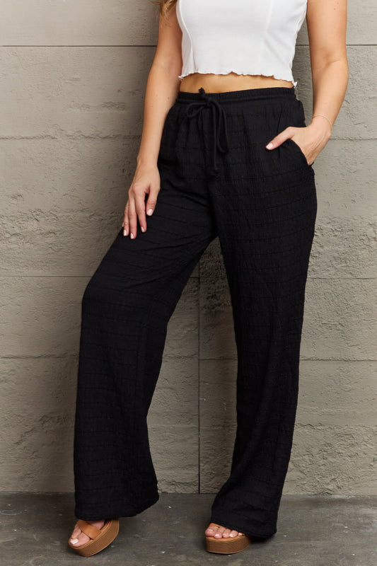 GeeGee Dainty Delights Textured High Waisted Pant in Black (T) Mischa Lottie