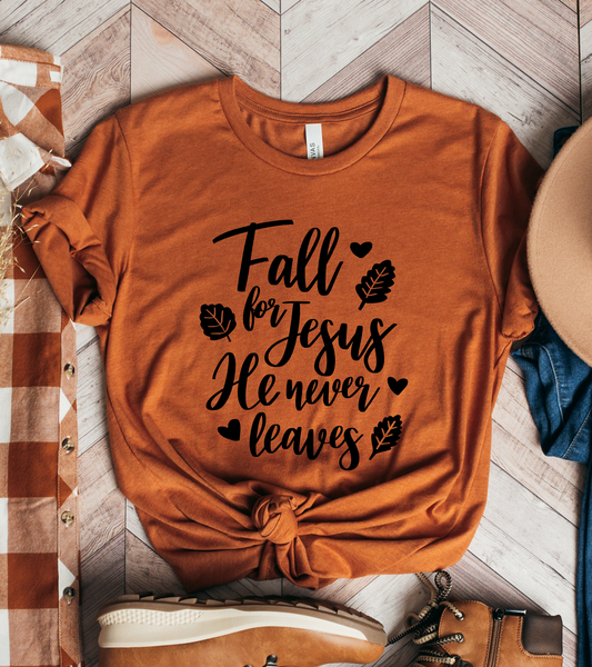 FALL FOR JESUS (BELLA CANVAS T-Shirt) (K) Mischa Lottie