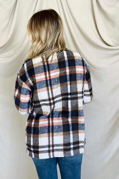 Plaid Flannel Shacket With Pockets