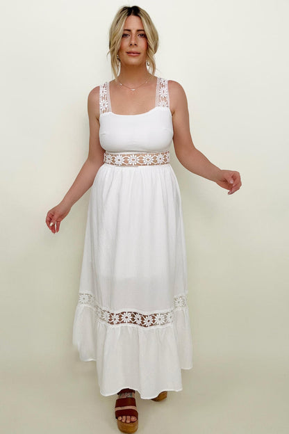 White Floral Openwork Strap Maxi Dress (K) Mischa Lottie