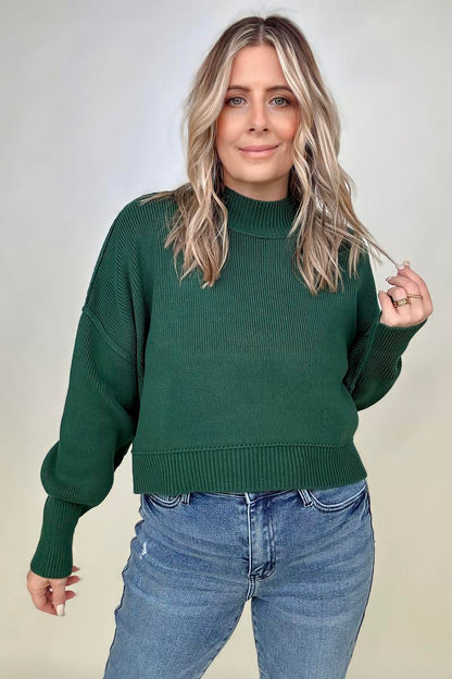 Zenana Oversized Cropped Sweater With Size Slits